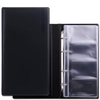 Визитница на 4-х кольцах BRAUBERG, четырехрядная, на 160 визиток, черная, 231825 231825