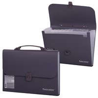Папка-портфель пластиковая BRAUBERG А4 (327х254х30 мм), 13 отделений, серая, 221438 221438