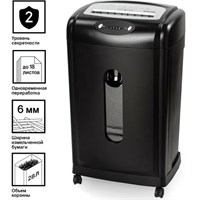 Уничтожитель (шредер) BRAUBERG S18-S, БЕСШУМНЫЙ, 2 уровень секретности, полоски 6 мм, 18 листов, корзина 28 литров, 530961 530961