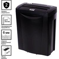 Уничтожитель (шредер) BRAUBERG S8-S, 2 уровень секретности, полоски 6 мм, 8 листов, корзина 15 литров, 531088 531088