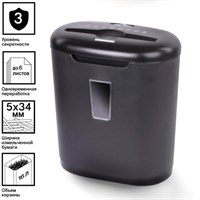 Уничтожитель (шредер) BRAUBERG S6, 3 уровень секретности, фрагменты 5х34 мм, 6 листов, корзина 16 литров, 530963 530963