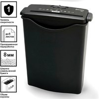 Уничтожитель (шредер) BRAUBERG S6-S, 1 уровень секретности, полоски 8 мм, 6 листов, корзина 7,5 литров, 531087 531087