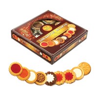 Печенье БИСКОТТИ (Россия), ассорти 9 видов, сдобное, 345 г, картонная коробка 620752