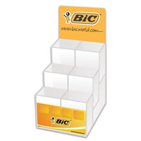 Дисплей настольный для размещения ручек BIC, 25х16х13 см, 6 отделений, БЕЗ НАПОЛНЕНИЯ, 890647 501693