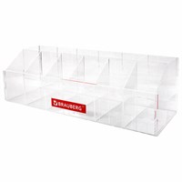 Подставка под письменные принадлежности BRAUBERG, 12 отделений, 15х47х16 см, оргстекло, 505924 505924
