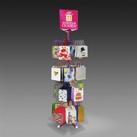 Стойка для пакетов напольная ЗОЛОТАЯ СКАЗКА, 212х60 см, 4 вращающихся ряда, 30 крючков, 504997 504997