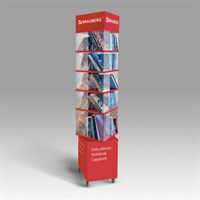 Стойка поворотная, мобильная для ежедневников, блокнотов, тетрадей, BRAUBERG, 211х40х40 см, ЛДСП, 504951 504951