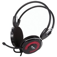 Наушники с микрофоном (гарнитура) SVEN AP-540, проводные, 2,2 м, с оголовьем, черно-красные, SV-0410540 512975