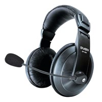 Наушники с микрофоном (гарнитура) SVEN AP-860MV, проводные, 2 м, с оголовьем, черные, SV-0410860 512586