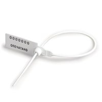 Пломбы пластиковые номерные УНИВЕРСАЛ, самофиксирующиеся, длина рабочей части 220 мм, БЕЛЫЕ, КОМПЛЕКТ 50 шт., 600808 600808