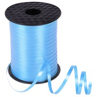 Лента упаковочная декоративная для шаров и подарков, 5 мм х 500 м, голубая, ЗОЛОТАЯ СКАЗКА, 591813 591813