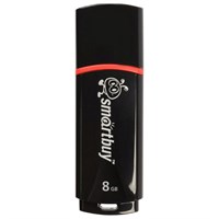 Флеш-диск 8 GB, SMARTBUY Crown, USB 2.0, черный, SB8GBCRW-K 512175