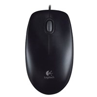 Мышь проводная LOGITECH B100, USB, 2 кнопки + 1 колесо-кнопка, оптическая, черная, 910-003357 511461