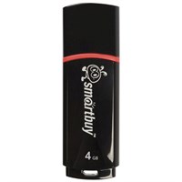 Флеш-диск 4 GB, SMARTBUY Crown, USB 2.0, черный, SB4GBCRW-K 512763
