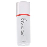 Флеш-диск 16 GB, SMARTBUY Crown, USB 2.0, белый, SB16GBCRW-W 512762