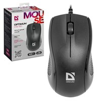 Мышь проводная DEFENDER Optimum MB-160, USB, 2 кнопки + 1 колесо-кнопка, оптическая, черная, 52160 512027