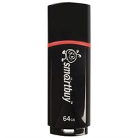 Флеш-диск 64 GB, SMARTBUY Crown, USB 2.0, черный, SB64GBCRW-K 512783