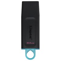 Флеш-диск 64 GB KINGSTON DataTraveler Exodia, разъем USB 3.2, черный/бирюзовый, DTX/64GB 513638