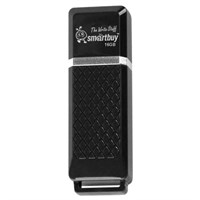 Флеш-диск 16 GB, SMARTBUY Quartz, USB 2.0, черный, SB16GBQZ-K 512765