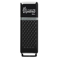 Флеш-диск 64 GB SMARTBUY Quartz USB 2.0, черный, SB64GBQZ-K 513055