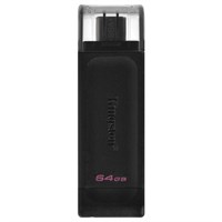 Флеш-диск 64 GB KINGSTON DataTraveler 70, разъем Type-C 3.2, черный, DT70/64GB 513642