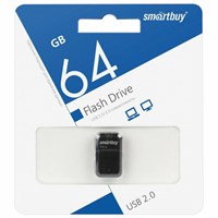 Флеш-диск 64 GB, SMARTBUY Art, USB 2.0, черный, SB64GBAK 513611