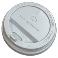 Крышка для стакана 200-250 мл, диаметр 80 мм, 100 штук с клапаном-носиком, белая, СКАНДИПАКК, 8027, 77408027 602310