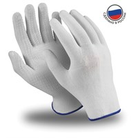 Перчатки нейлоновые MANIPULA Микрон, ПВХ-покрытие, КОМПЛЕКТ 10 пар, р-р 9 (L), белые, TNG-27/MG-111 608562