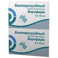 Лейкопластырь бактерицидный ВЕРОФАРМ, полоска 6х10 см, тканевая основа, 20024106 630608