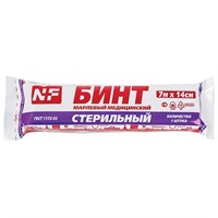 Бинт марлевый стерильный 14 см х 7 м, плотность 32(±2) г/м2, индивидуальная упаковка, NF 631152