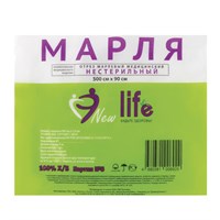 Марля медицинская отбеленная NEW LIFE отрез 0,9х5 м, плотность 36 (±2) г/м2 630079