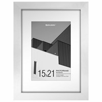 Рамка 15х21 см с паспарту 10х15 см небьющаяся, багет 20 мм пластик, BRAUBERG 