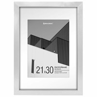 Рамка 21х30 см с паспарту 15х21 см небьющаяся, багет 20 мм пластик, BRAUBERG 
