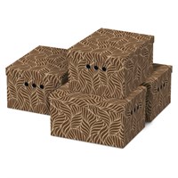 Короб для хранения из плотного микрогофрокартона 330х250х185 мм, КОМПЛЕКТ 4 шт., BRAUBERG HOME 