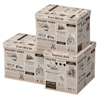 Короб для хранения из микрогофрокартона 380х280х315 мм, КОМПЛЕКТ 3 ШТ., BRAUBERG HOME 