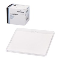 Бейджи горизонтальные (60х90 мм), КОМПЛЕКТ 20 шт., ПРОЗРАЧНЫЕ, DURABLE (Германия), 8135-19 236424