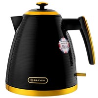 Чайник BRAYER BR1025, 1,7 л, 2200 Вт, закрытый нагревательный элемент, пластик, черный 456066
