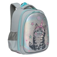 Ранец GRIZZLY анатомическая спинка, c брелоком, для девочек, 