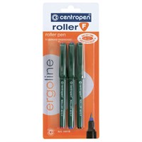 Ручки-роллеры 3 ЦВЕТА CENTROPEN, корпус зеленый, узел 0,5 мм, линия письма 0,3 мм, 4615/3, 3 4615 0302 143694