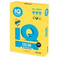 Бумага цветная IQ color БОЛЬШОЙ ФОРМАТ (297х420 мм), А3, 80 г/м2, 500 л., интенсив канареечно-желтая, CY39 110682