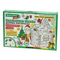 Картонный игровой развивающий Домик-раскраска 