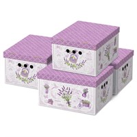 Короб для хранения из плотного микрогофрокартона 330х250х185 мм, КОМПЛЕКТ 4 шт., BRAUBERG HOME 