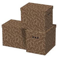Короб для хранения из плотного микрогофрокартона 380х280х315 мм, КОМПЛЕКТ 3 шт., BRAUBERG HOME 