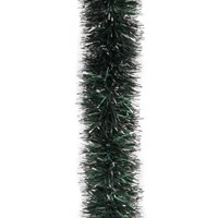 Мишура, 1 штука, диаметр 70 мм, длина 2 м, зеленая с белыми кончиками, 73752 591856