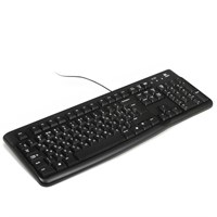 Клавиатура проводная LOGITECH K120, USB, 104 клавиши, черная, 920-002522 510624