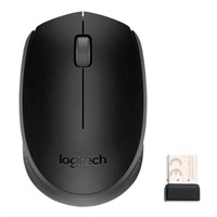 Мышь беспроводная LOGITECH B170, 2 кнопки + 1 колесо-кнопка, оптическая, черная, 910-004798 512596
