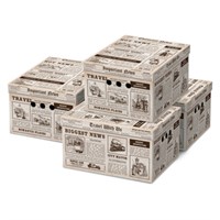 Короб для хранения из плотного микрогофрокартона 330х250х185 мм, КОМПЛЕКТ 4 шт., BRAUBERG HOME 