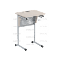 Стол ученический с перфорированной панелью, наклоном столешницы (0-24°) и корзиной СТО1.03поРН(R) /4050