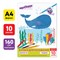 Папка для рисования А4, 10 листов, 160 г/м2, ЮНЛАНДИЯ, 210х297 мм, "Юнландик и кит", 111076 111076