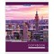 Тетрадь А5, 48 л., BRAUBERG скоба, клетка, металлизированный картон, ГОРОДА МИРА, 403044 403044